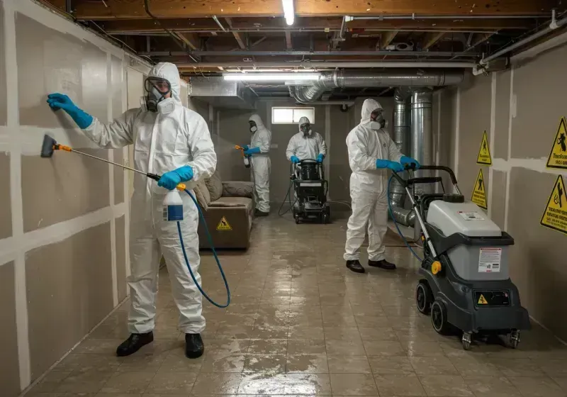 Basement Moisture Removal and Structural Drying process in Vega, TX